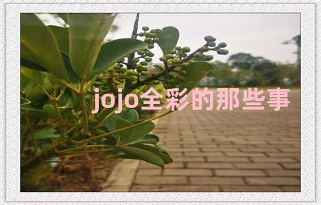 jojo全彩的那些事